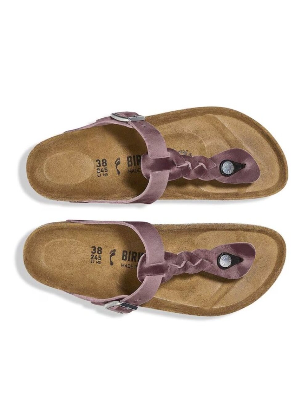 Birkenstock Gizeh Braided Oiled Leather Sandals in Lavender Size 38 NEW - Picture 5 of 10